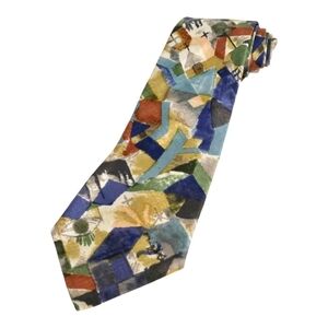 BOSS HUGO Abstract Sketch Watercolor 100% Silk Necktie